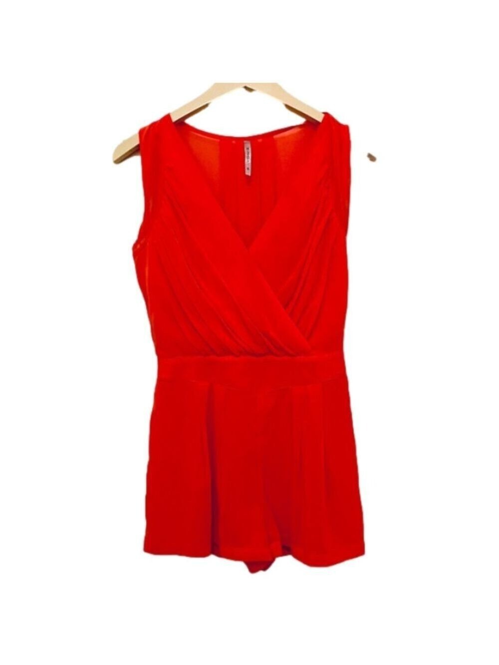 Zinga Coral / Orange Sleeveless Romper